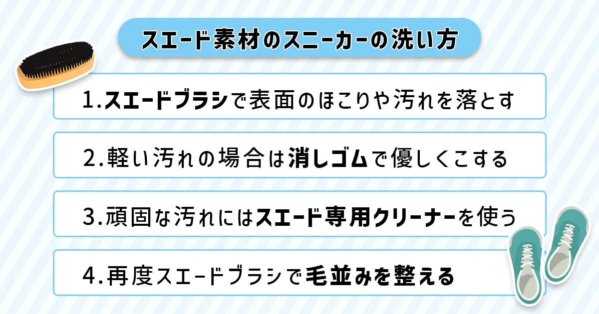 スエード素材のスニーカーの洗い方の画像